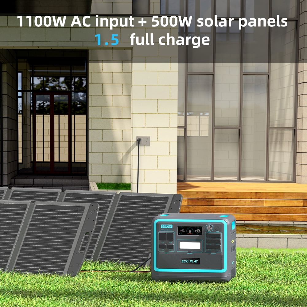 Eco Play 2400W Solar Generator – 2048Wh LiFePO4 Portable Power