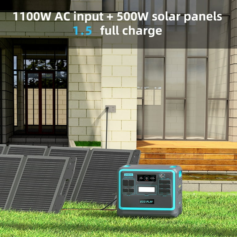 Eco Play 2400W Solar Generator – 2048Wh LiFePO4 Portable Power