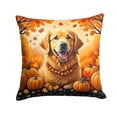 thumbnail image 2 of Golden Retriever Fall Fabric Decorative Pillow 14 in x 14 in, 2 of 2