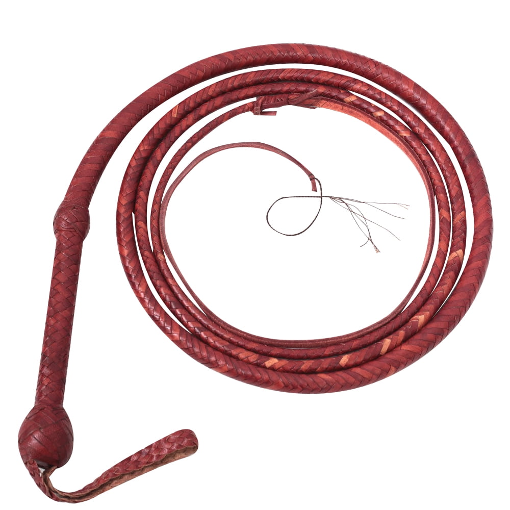BULL WHIP 08 Feet 12 Plaits Cow Hide Black Color Leather CUSTOM BULLWHIP