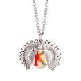 thumbnail image 1 of K lindo patron alfabeto naranja Collar de girasol collar collar collar colgante, 1 of 3