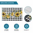thumbnail image 6 of Sunflower Placemats Set of 12, Rustic Floral Butterfly Bee Black White Plaid Placemats for Dining Table, Place Mats for Kitchen Tabletop, Waterproof Wipeable Dining Table Mats Set, 6 of 9