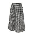 thumbnail image 5 of Outfmvch Crop Pants for Women Cotton Linen Pants Gauchos for Women Pedal Pushers for Women Straight Cropped Linen Pants Women Palazzo Pants Gauze Pants Loose Flowy Pants Beach Pant Gray L-5XL, 5 of 6