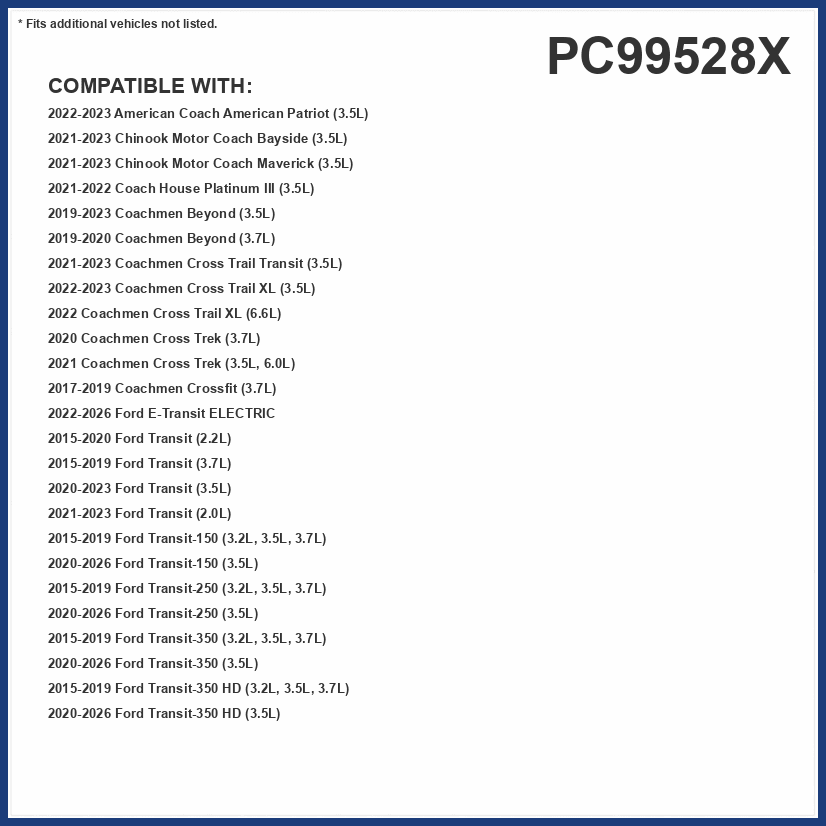 PUREFLOW PC99528X Cabin Air Filter | Fits 2015-2026 Ford Transit-250, Transit-350, Transit-150, Transit-350 HD 3.5L