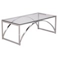 thumbnail image 1 of SEI Furniture Stevenly Metal Cocktail Table with Glass Top in Silver, 1 of 3