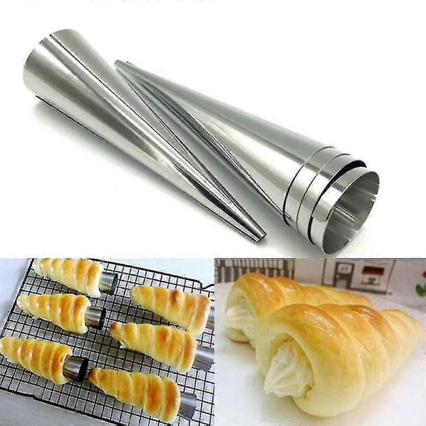 Juego de 12 moldes para hornear pasteles, pan y tartas en forma de cono de cuerno de crema pastelera s20241224174