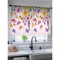 thumbnail image 5 of Sheer Curtains 45 Inch Length, Pink Spring Floral Semi Sheer Curtains Light Filtering Window Treatment, Farmhouse Flowers Butterfly Watercolor Privacy Voile Drapes for Living Room Bedroom 52x45 Inch, 5 of 7