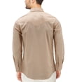 thumbnail image 2 of Red Label Pearl Snap Western Long Sleeve Slim Fit Shirt D-20 (M, Khaki), 2 of 3