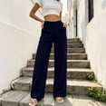 thumbnail image 5 of Lumosvexa Women's Wide Leg Jeans, with Pockets Loose Fit Elastic Waist Fall Trendy Office Pants Blue XL, 5 of 7