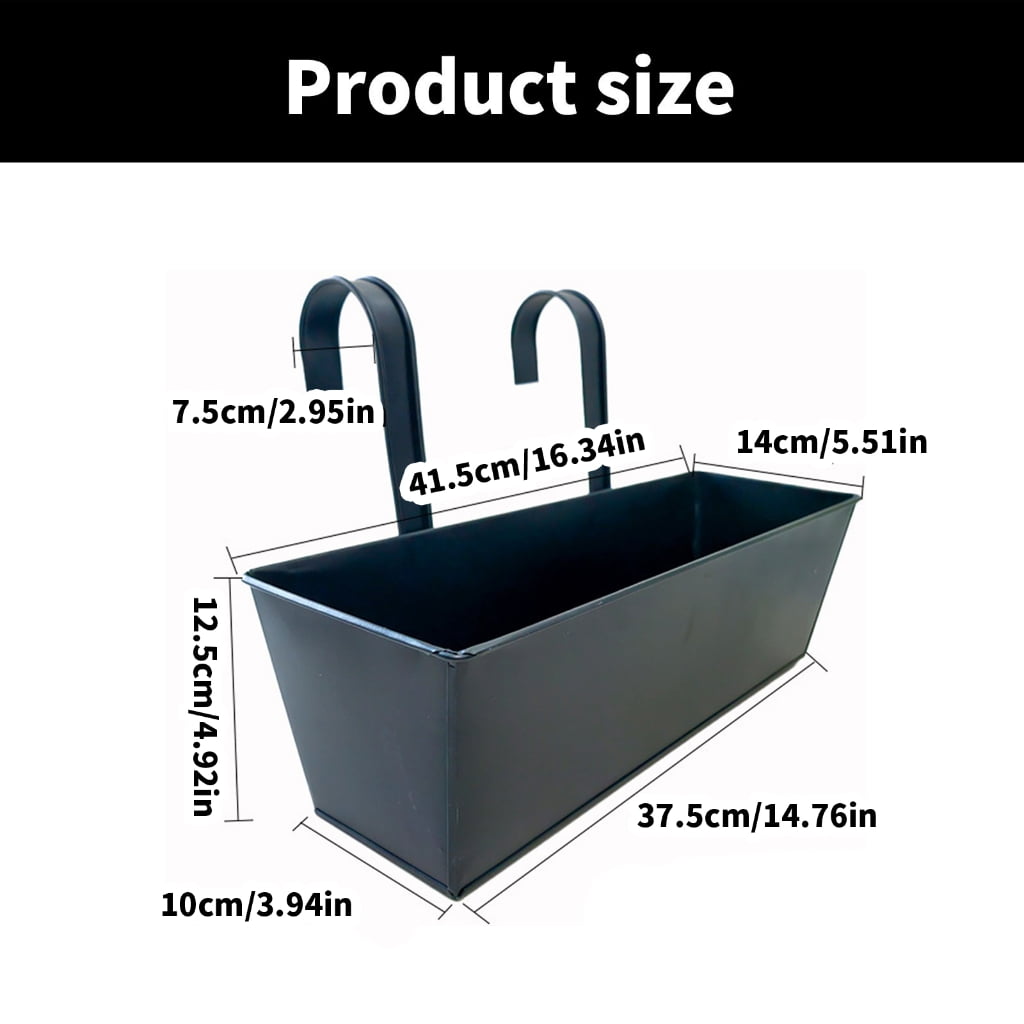 RYUJNDK Railing Planter Box Hanging Flower Pots for Balcony or Patios Space Saving Countryside Styles Plant Holder Decoration