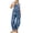 Blue, variant on Women's Khaki Cotton Floral Print Y2K Baggy Wide Leg Denim Overalls Adjustable Straps with Pockets