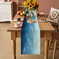 thumbnail image 2 of Blue Ombre Table Runner - 48 Inch Long Coastal Beach Modern Abstract Art Cotton and Linen Blended Dress Scarves Farmhouse Table Runner for Kitchen Dining, Coffee Table, 13" x 48", 2 of 8
