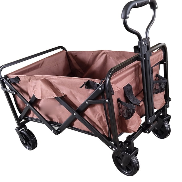 Plegable De Cuatro Ruedas, Tela Oxford Portátil Para Exteriores, Carrito De Camping, Carrito De Picnic Para Pesca, Negro