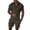 Dark Gray, variant on HGIEYS Mens 2 Piece Zip Tracksuit Short Sleeve Print Polo Shirt and Shorts Sets Summer Outfits