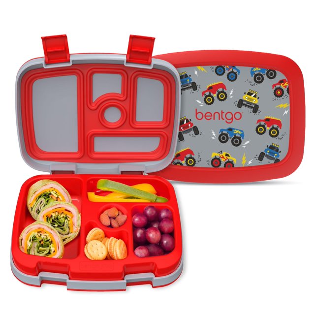Bentgo Kids Prints Leak-Proof, 5-Compartment Bento-Style Kids Lunch Box - Ideal Portion Sizes for Ages 3 to 7 - BPA-Free, Dishwasher Safe, Food-Safe