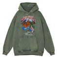thumbnail image 3 of Sudadera con capucha estilo retro desgastado con diseño de grafiti de Las Vegas y diseño de montaña para hombre, moda informal, otoño, 100 % algodón, 3 of 5