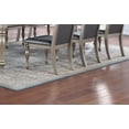 thumbnail image 6 of Arm Chairs, Set of 2 Arm Chairs with Cushion Upholstered Seat Tufted Back, Majestic Formal Dining Living Room Chairs, Grey Silver Finish Rubberwood Dining Room Furniture, Silver and Grey, 6 of 8