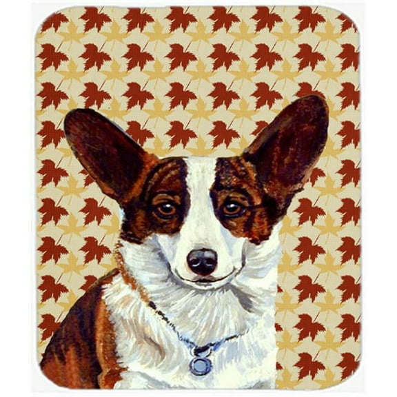 Corgi Fall Leaves Portrait Mouse Pad, Hot Pad or Trivet