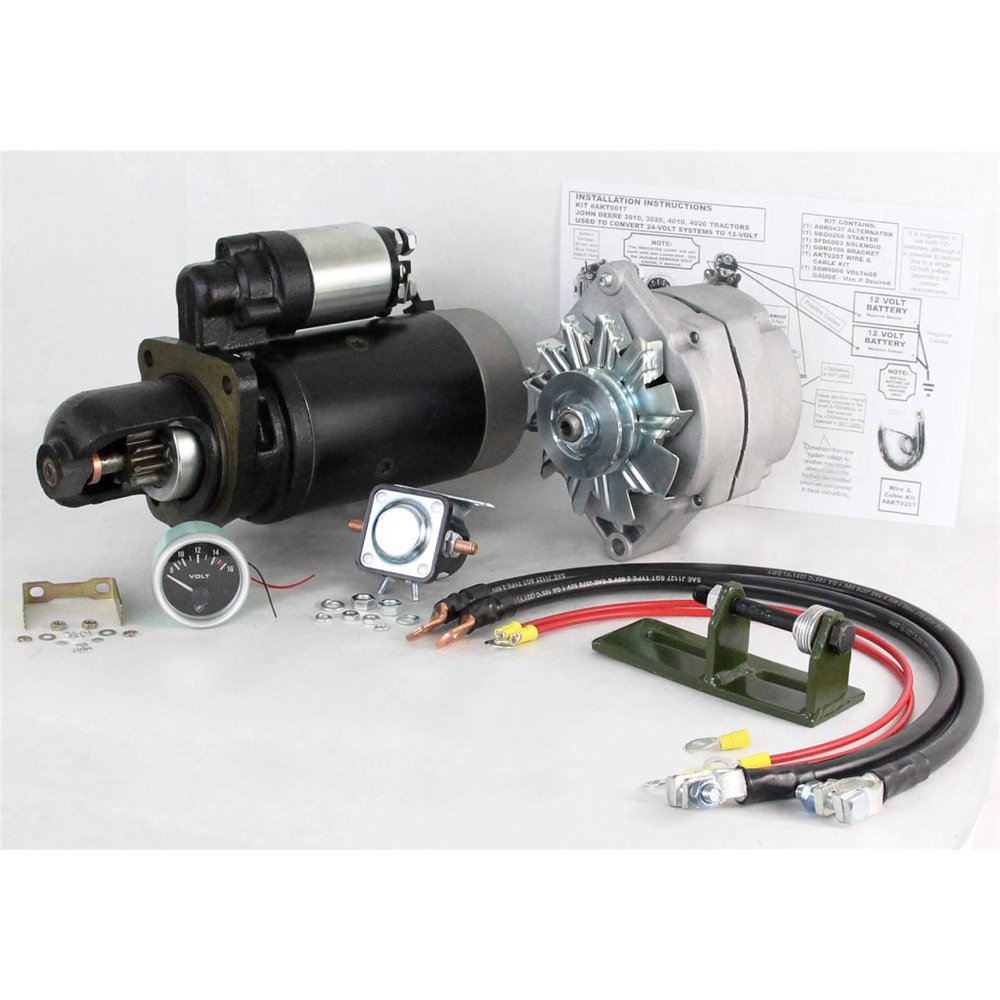 24 TO 12 VOLT ALTERNATOR STARTER CONVERSION KIT FITS JOHN DEERE TRACTOR