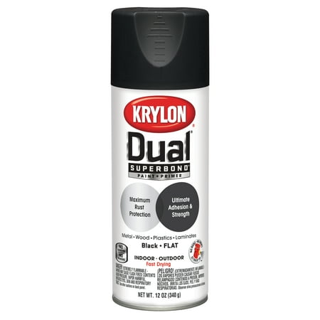 Krylon® Dual Superbond Paint + Primer Flat Black Spray Paint,