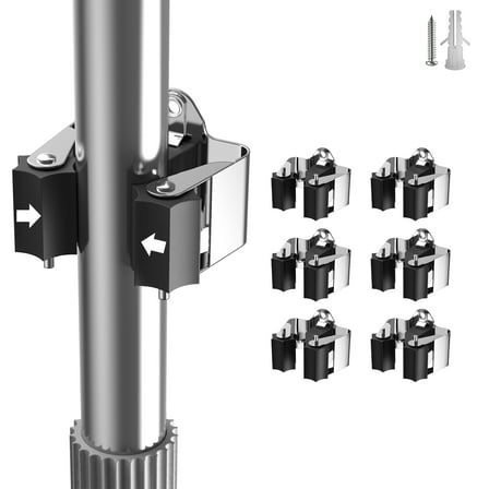 GARLWOLEX Broom Holder Wall Mount - 6 Pack Heavy Duty Broom Hooks Bulk, Space-Saving Broom Rack for Garage, Kitchen, Closet Organization