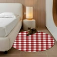 thumbnail image 3 of Farmhouse Buffalo Plaid 3ft Area Rug, Red White Checkered Washable Non-Slip Small Round Rugs for Entryway Bedroom Kitchen, Soft Circle Carpet for Dining Room, Playroom Nursery Rug, 3 of 9