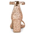 thumbnail image 4 of Sandalias de Tacón Grueso Allegra K con Correa de tobillo Brillantina Oro Rosa 36, 4 of 7