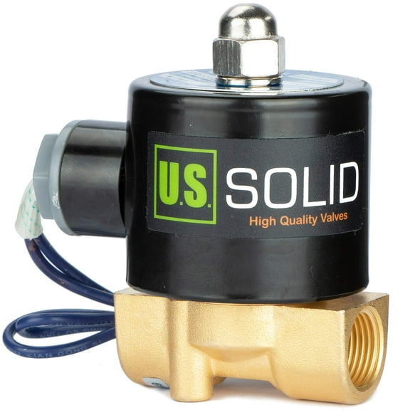 U.S. Solid Electric Solenoid Valve Direct Acting VITON Seal Normally Closed DC 12V Brass 3/8 inch