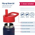 thumbnail image 4 of Atlanta Braves™ MLB 18 oz Insulated Steel Water Bottle with Flip-Up Straw Lid, 4 of 8