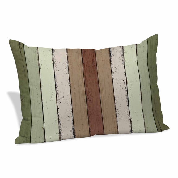 Sage Green Pillow Covers 12"x20", Farmhouse Wood Grain Vintage Brown Striped Soft Brushed Microfiber Breathable Throw Pillow Covers, Pillowcase with Zipper for Couch Sofa Bedroom Living Room