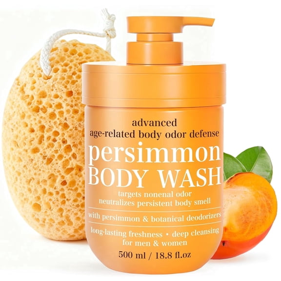 Persimmon Soap for Old People Smell Odor Eliminator with Aloe | Persimmon Soap for Aging Odor & Body Odor | Purifying & Deodorizing Nonenal