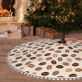 thumbnail image 6 of Rocae Cute Coffee Bean Print for Christmas Tree Skirt with Pom Pom Trim for Holiday Party for Holiday Home Decor Indoor Outdoor-30", 6 of 7