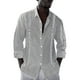 thumbnail image 5 of Camisas Para Hombre Manga Larga Camisa de manga larga para hombre, camisa con botones, blusa informal de negocios para hombre (Grey, L), 5 of 6
