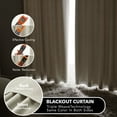 thumbnail image 6 of Deconovo Solid Blackout Curtains 2 Panels - Back Tab and Rod Pocket Window Drapes for Kids Room (Light Beige, 42"x72"), 6 of 8