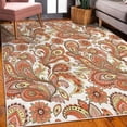 thumbnail image 3 of Paisley Decorative Rug, Ethnic Art Swirly Flowers Leaves Floral Pattern Bohemian Style Country Print, Quality Carpet for Bedroom Dorm and Living Room, 6 Sizes, Orange Cream Rose, by Ambesonne, 3 of 4