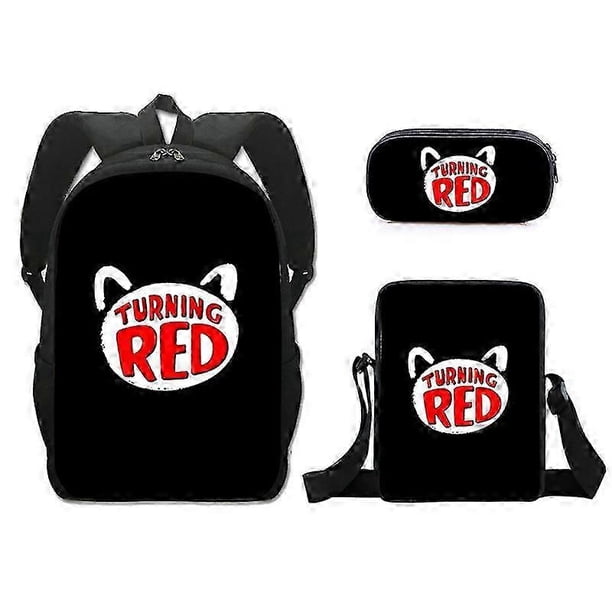 2026 Metamorphosis of Youth TurningRed Anime Student Schoolbag Polyester Single Layer Pencil Bag Small Shoulder Bag Three-piece Set