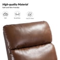 thumbnail image 4 of Leather 360 Swivel Recliner Rocking Manual Reclining Nursey Chair Single Sofa Armchair Push Back Lounge Living Room Home Theater Brown, 4 of 7