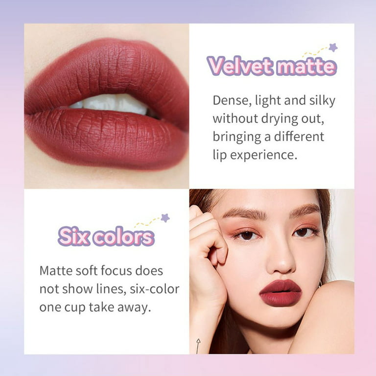 Sitovely 3 Colors Cute Mini Velvet Matte Lipstick Set, Waterproof & Long-Lasting Smudge Proof Pink Color Lip Gloss Lip Stains Makeup Set with Gift