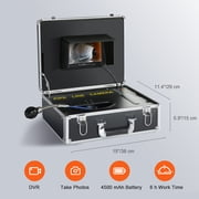 VEVOR Sewer Camera 100 ft/30 m, 7 Screen Pipeline Inspection Camera with DVR Function, Waterproof IP68 Camera, 12 pcs Adjustable LEDs, with a 16 GB SD Card for Sewer Line, Duct Drain Pipe Plumbing