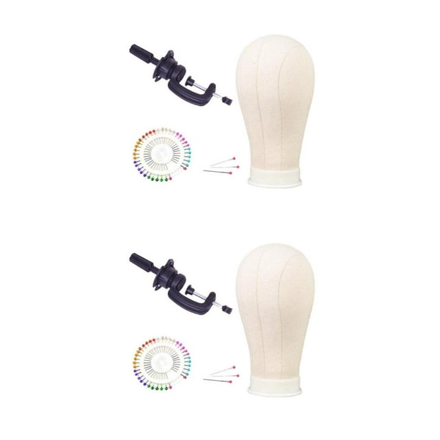 Maytalsory Durable 24inch Canvas Wigs Mannequin Head for Wig Making and Styling Type1 2Set