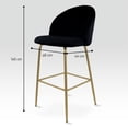 thumbnail image 4 of Silla Alta Zurich Mirel Banco Desayunador Tapizado con Asiento Suave Negro, 4 of 6