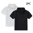thumbnail image 2 of HOMADLES 2-Pack Boys School Uniform Short Sleeve Shirt Boys Pique Polo Shirt Summer Lapel Lightweight Tee Button Closure B Black 5 T, 2 of 10