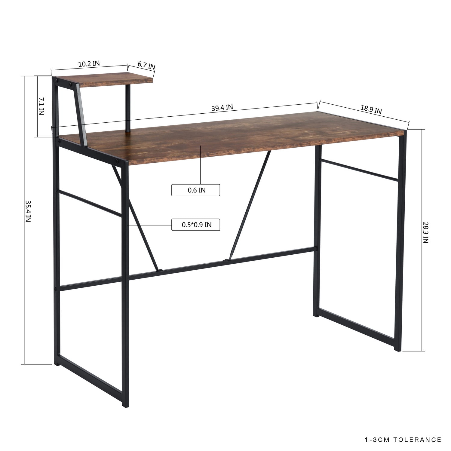 Kepooman Computer Desk, Modern Simple Style Desk for Home Office, Sturdy Writing Desk, Walnut Color Kepooman Computer Desk, Modern Simple Style Desk for Home Office, Sturdy Writing Desk, Walnut Color
