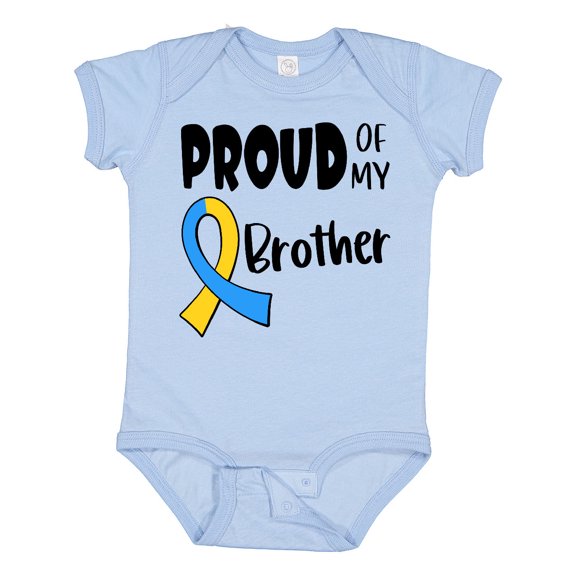 Inktastic Proud of My Brother Down Syndrome Awareness Boys or Girls Baby Bodysuit