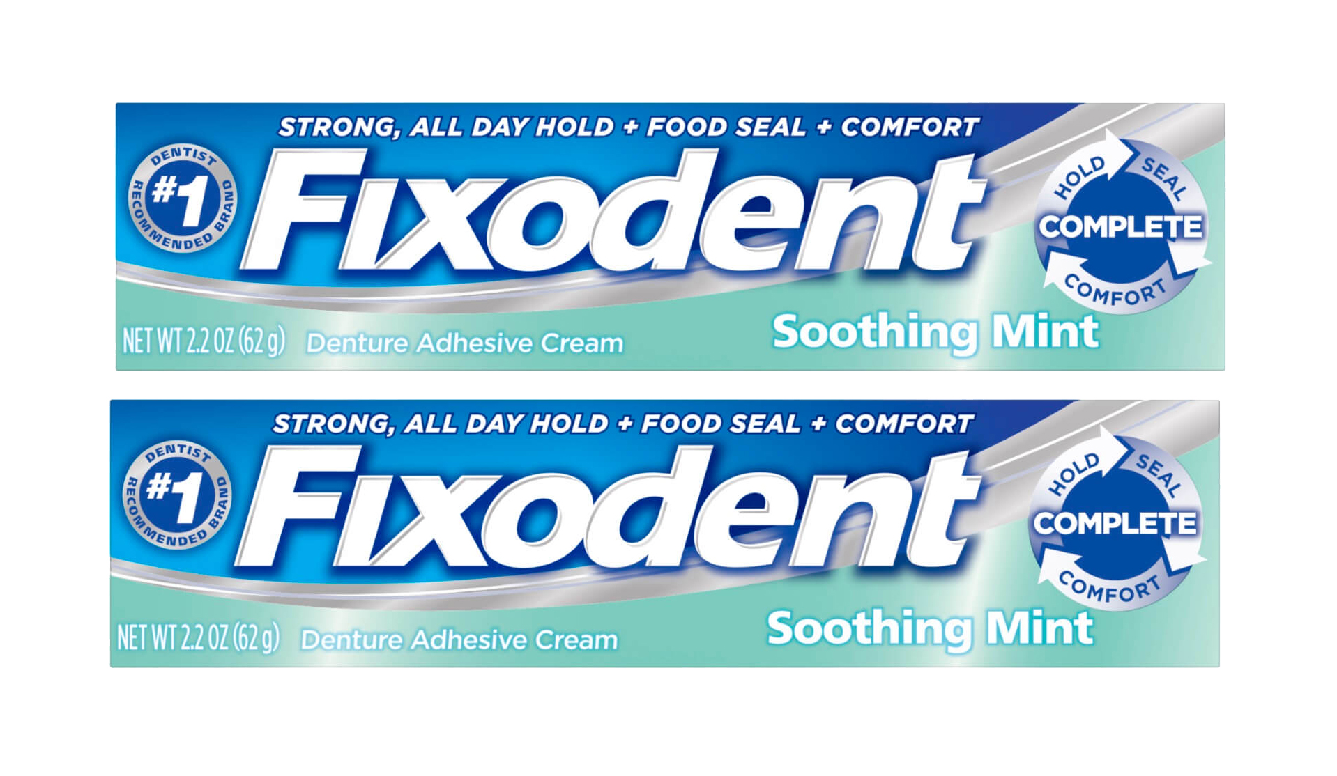 Fixodent Complete MultiCare Denture Cream, Soothing Mint, 2.2 oz, 2
