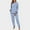 Navy, variant on Pajamas for Women Set Fashion Striped Print Breathable Sleepwear with Pants Casual Crew Neck Long Sleeve Pajamas Summer Pjs for Women