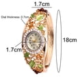thumbnail image 3 of Women Rhinestone Flower Bracelet Bangle Oval Dial Analog Quartz Wrist Watch, 3 of 8