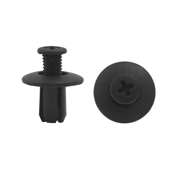 Unique Bargains 30 Pcs Black 8mm Hole Plastic Rivets Fastener Fender Push Pin Clips for Auto Car