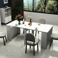 thumbnail image 3 of Multifunctional White Extendable Console | Can Be Used as Desk or Dining in Home | Particle Board and MDF | Solves Space Utilization Problem with Simple Design, 3 of 5