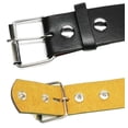 thumbnail image 2 of White 2 Holes Row Silver Grommets Bonded Leather Belt Removable Buckle, 2 of 2